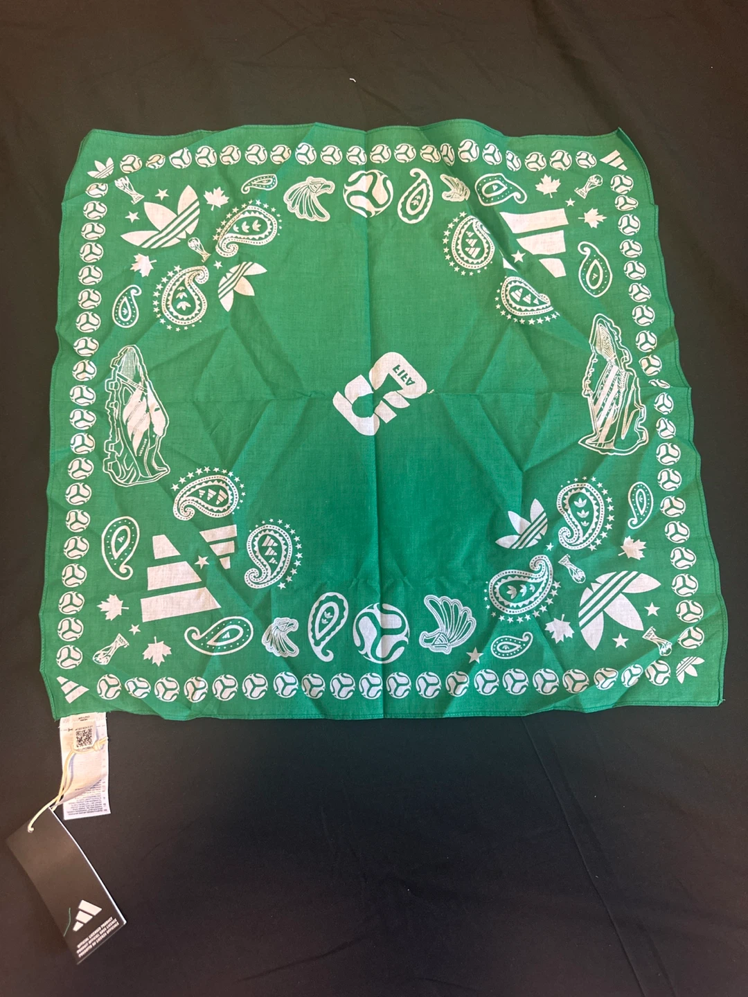 Adidas Green Paisley Soccer Football Bandana