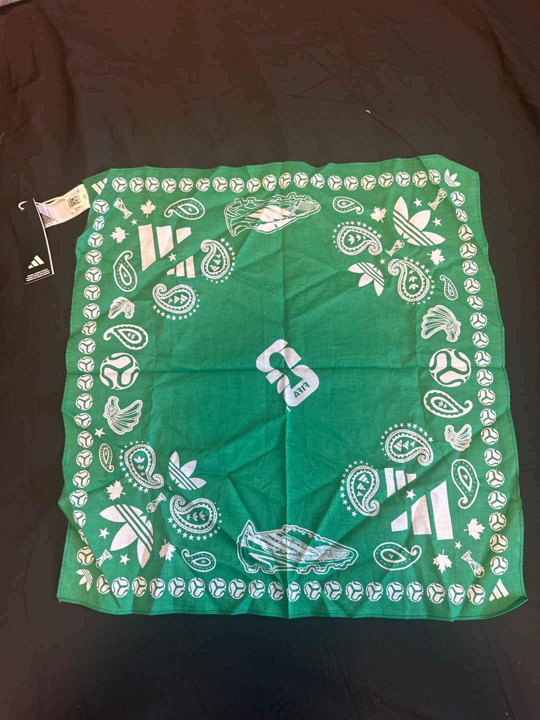 Adidas Green Paisley Soccer Football Bandana - photo 2
