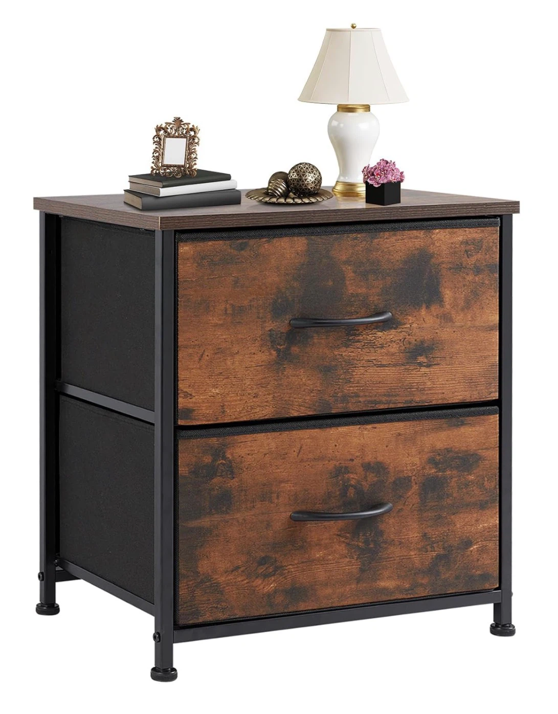2-Drawer Fabric Dresser Nightstand