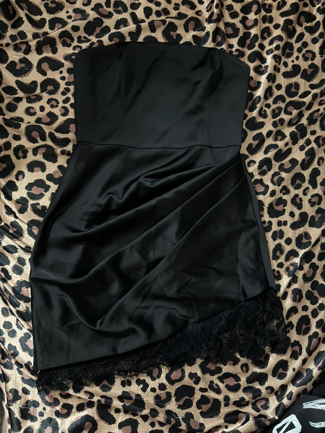 Black Strapless Aritzia Dress with Lace Trim