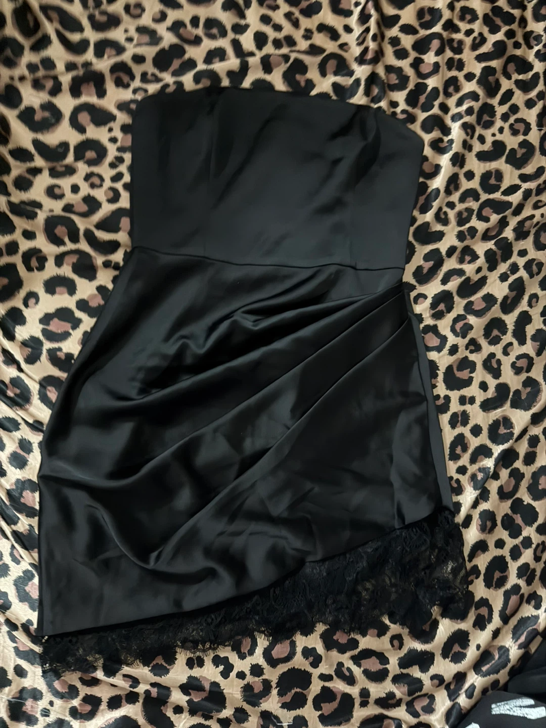 Black Strapless Aritzia Dress with Lace Trim - photo 3