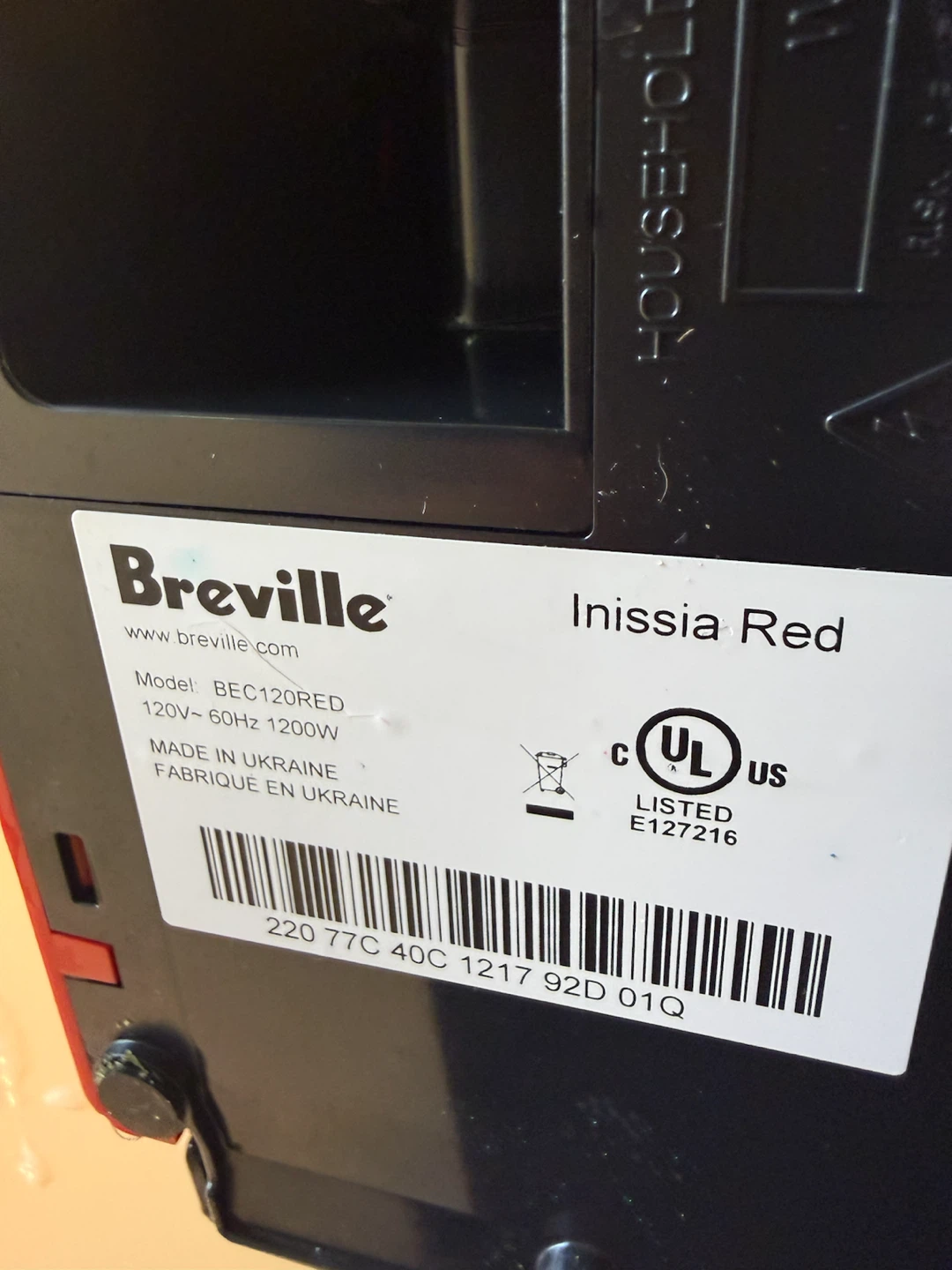 Breville Inissia Red Espresso Machine - photo 3