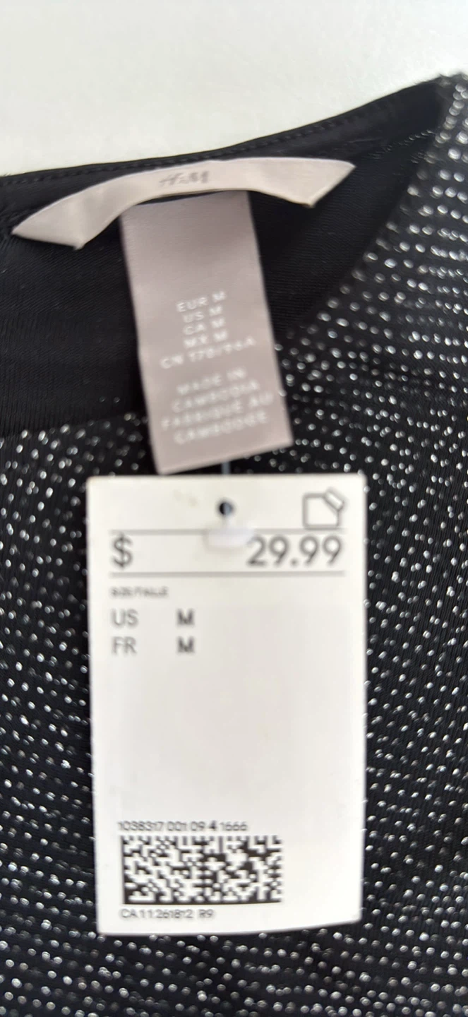H & M black sparkle top