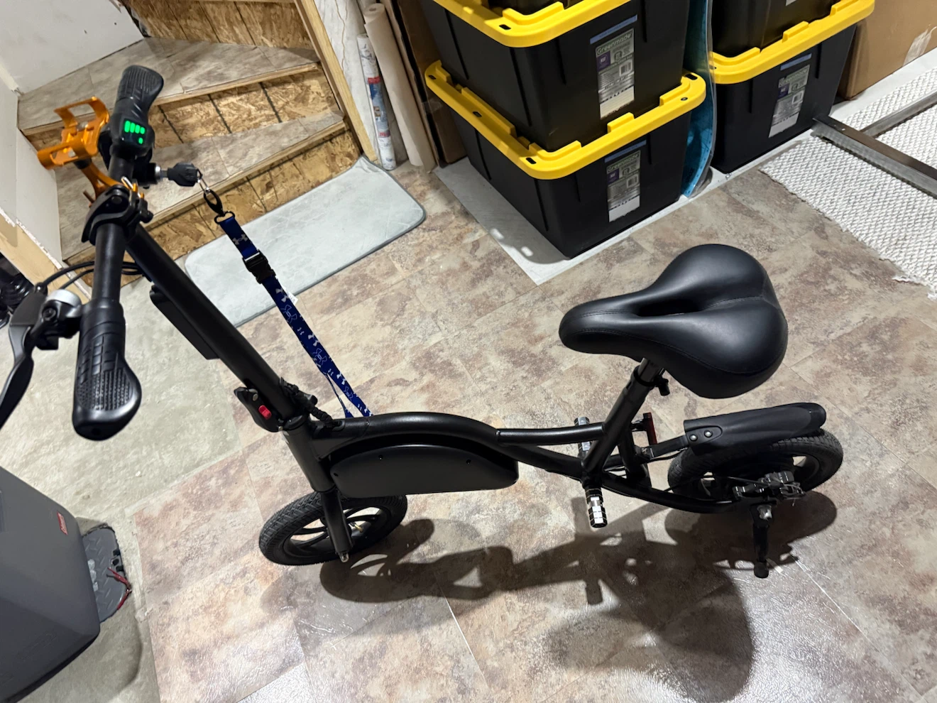 Black Electric Scooter with Seat