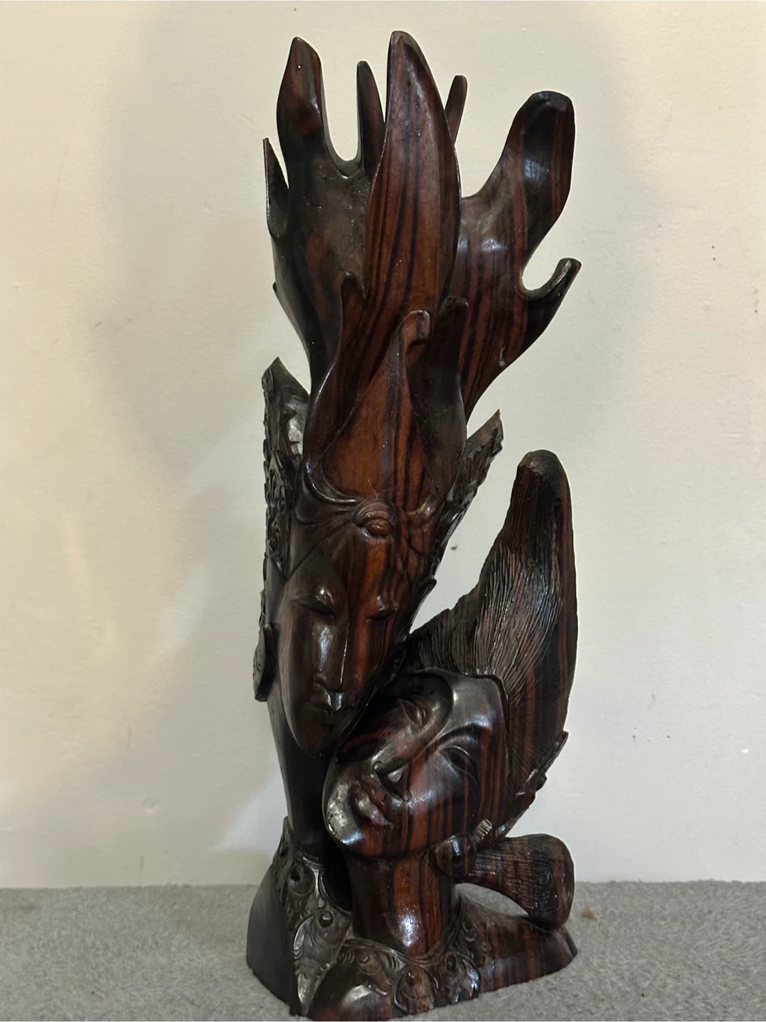 Vintage 15" Balinese Macassar Ebony Bust Sculpture