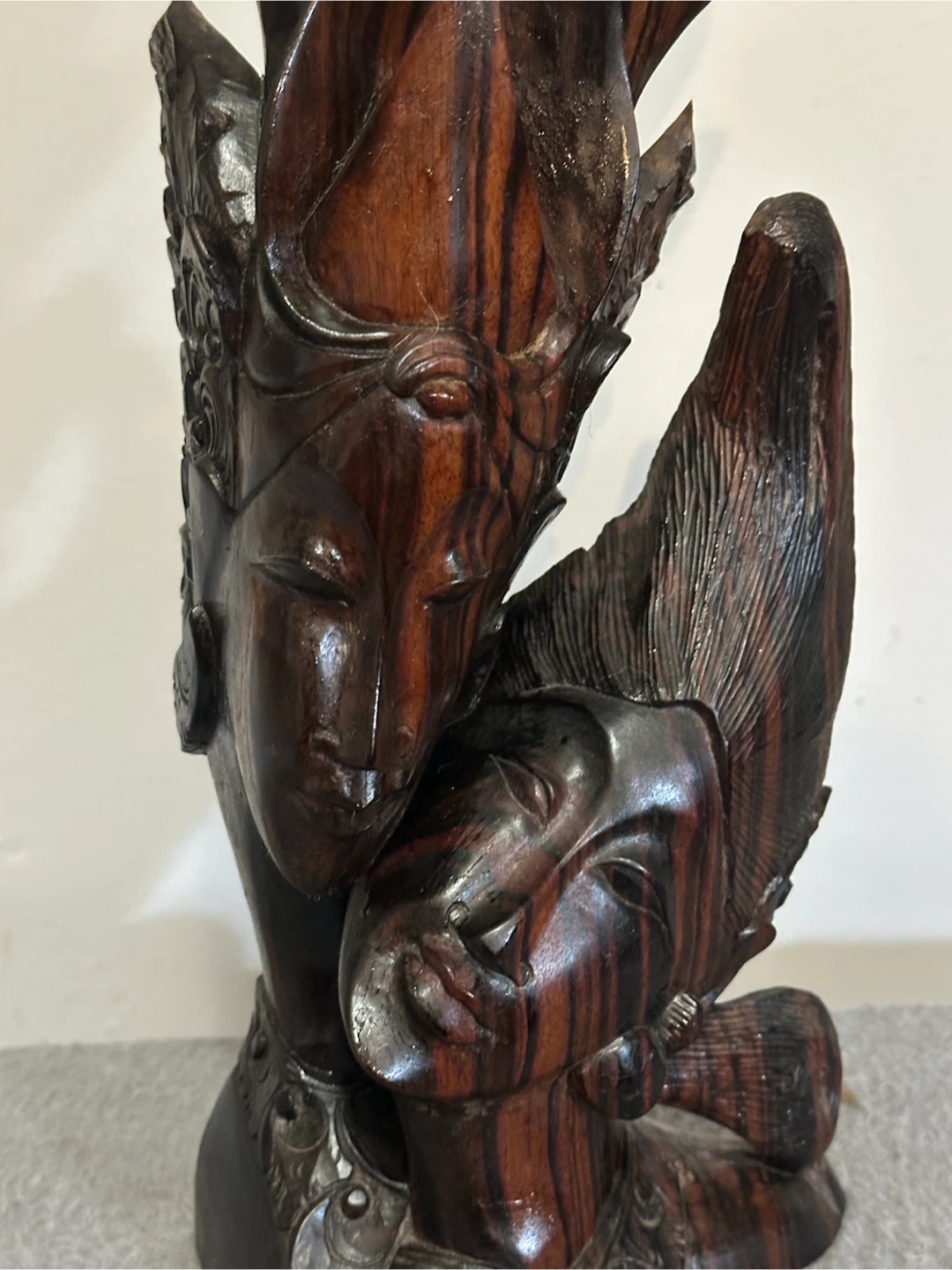 Vintage 15" Balinese Macassar Ebony Bust Sculpture - photo 3