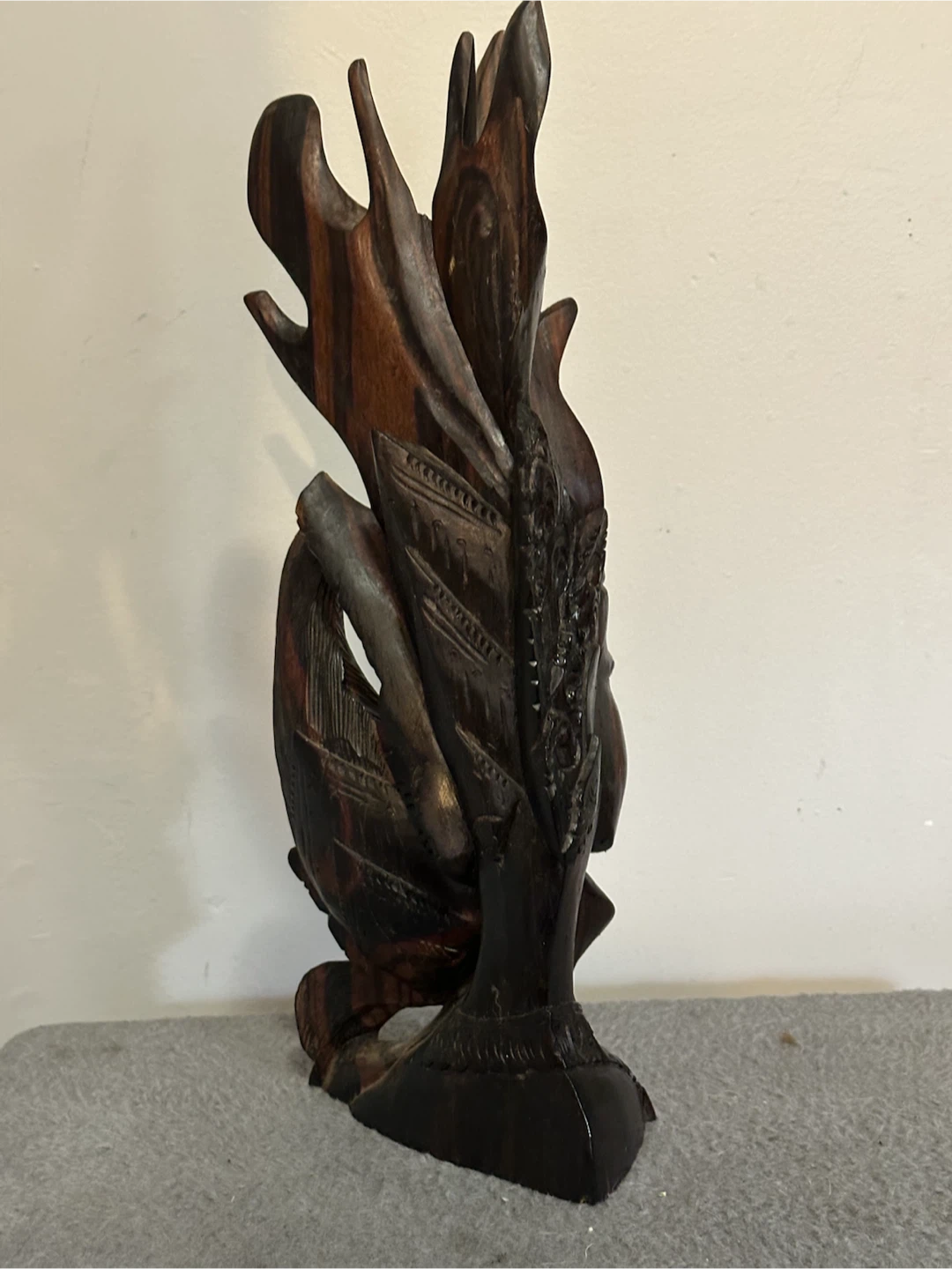 Vintage 15" Balinese Macassar Ebony Bust Sculpture - photo 5