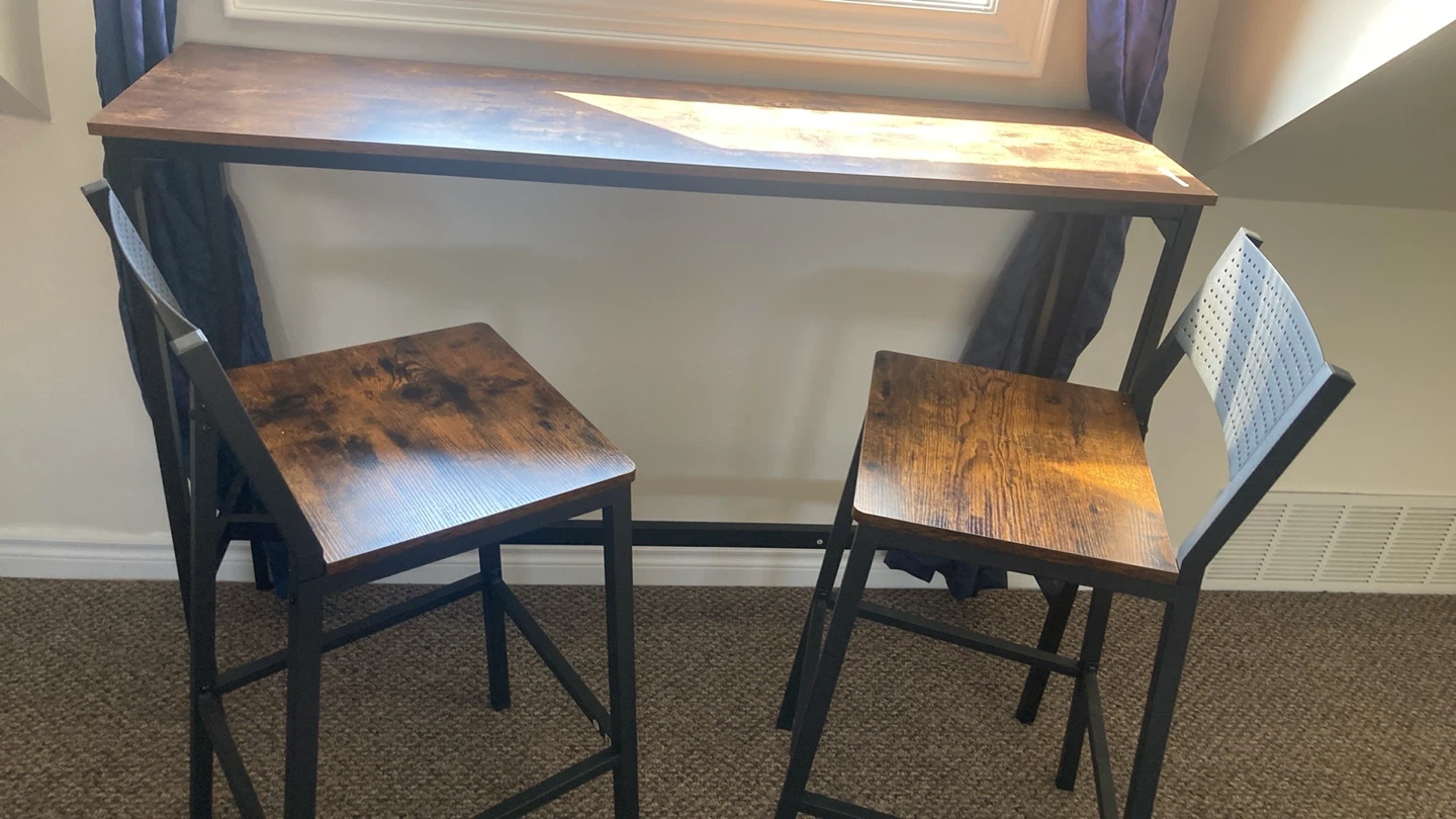 Bar Table Set with 2 Stools