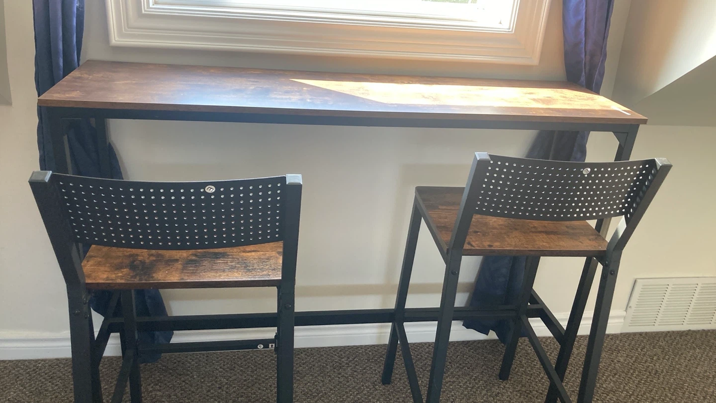 Bar Table Set with 2 Stools - photo 2
