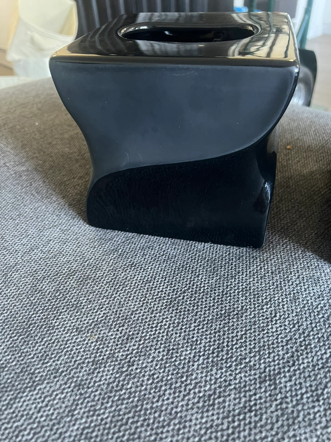 Set of 2 Black Tissue Box Covers - photo 2