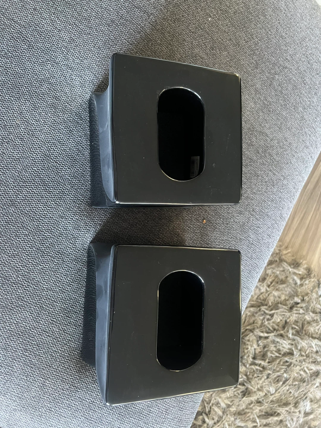 Set of 2 Black Tissue Box Covers - photo 4