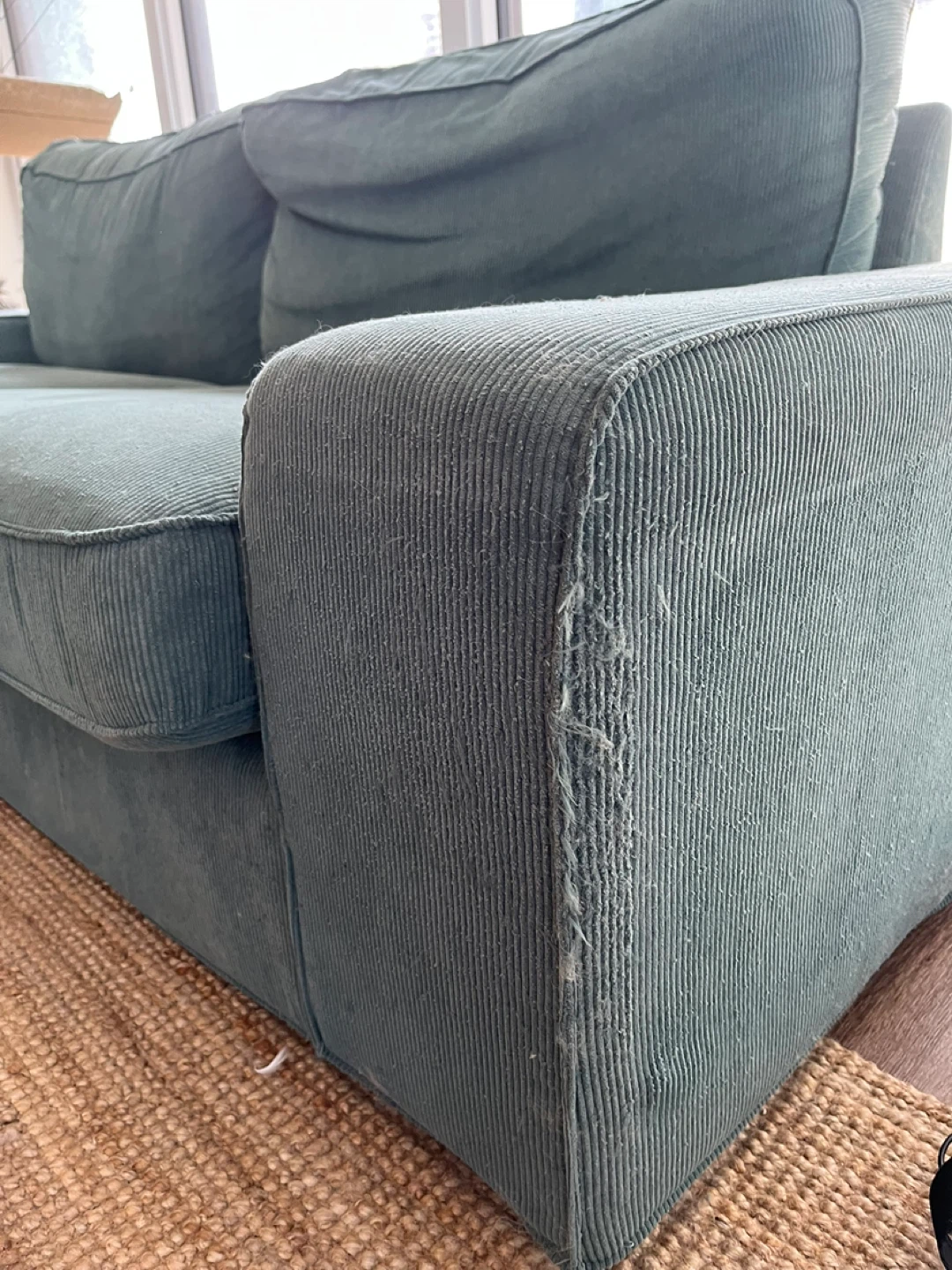 Teal Corduroy Sofa - photo 4