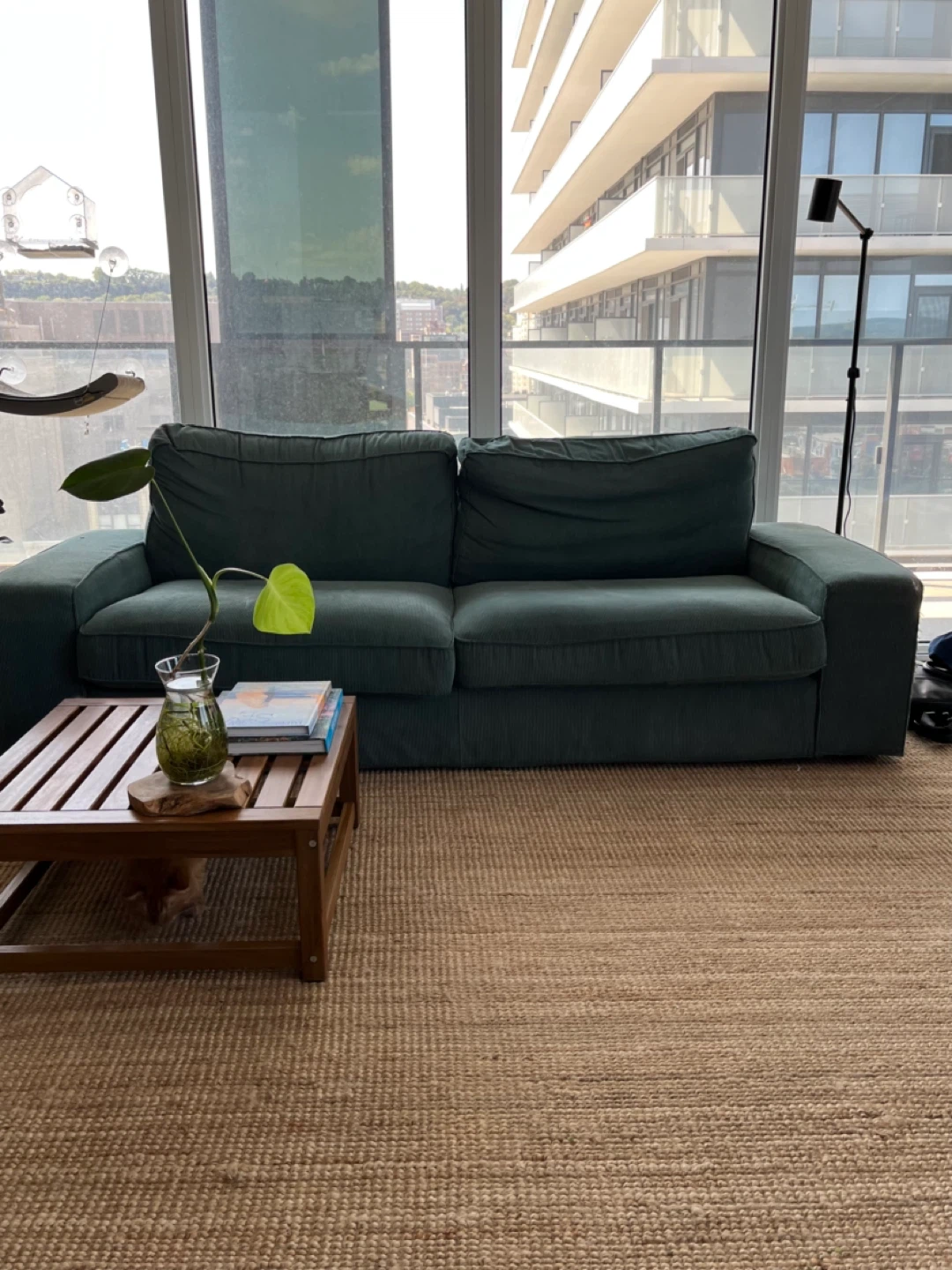 Teal Corduroy Sofa