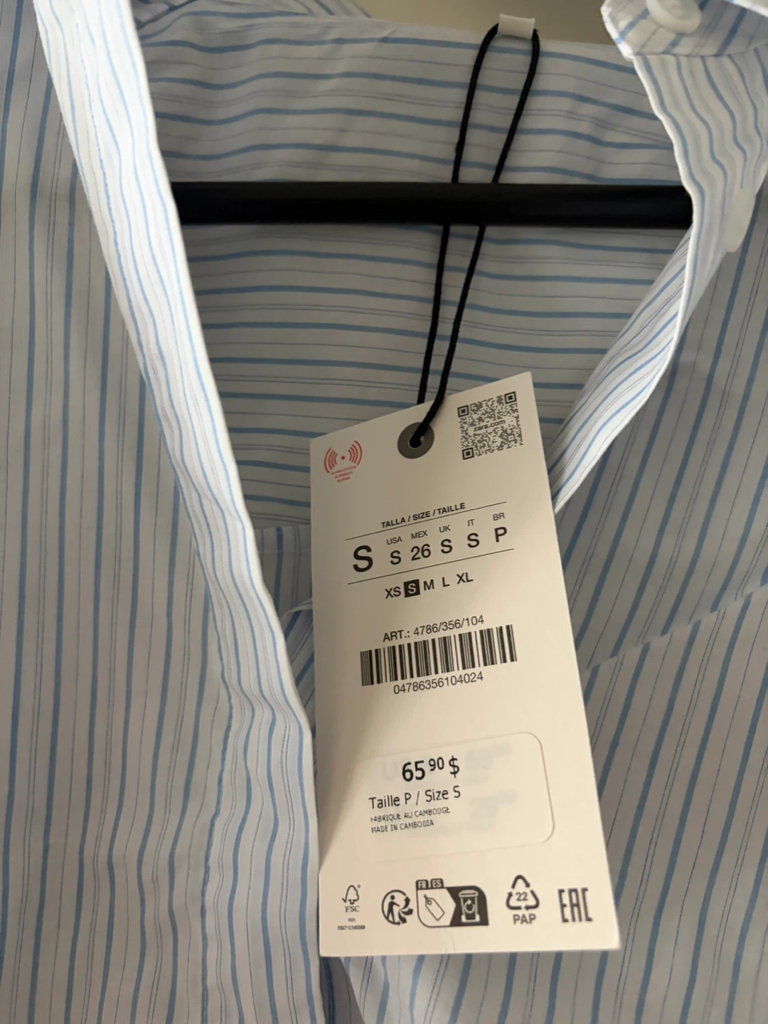 Zara Striped oversized Button-Up Blouse - photo 2