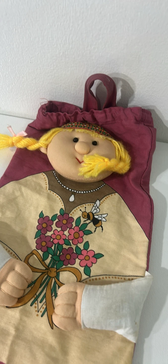 Fabric Hanging Bag Dispenser - Girl with Flowers Design - photo 4