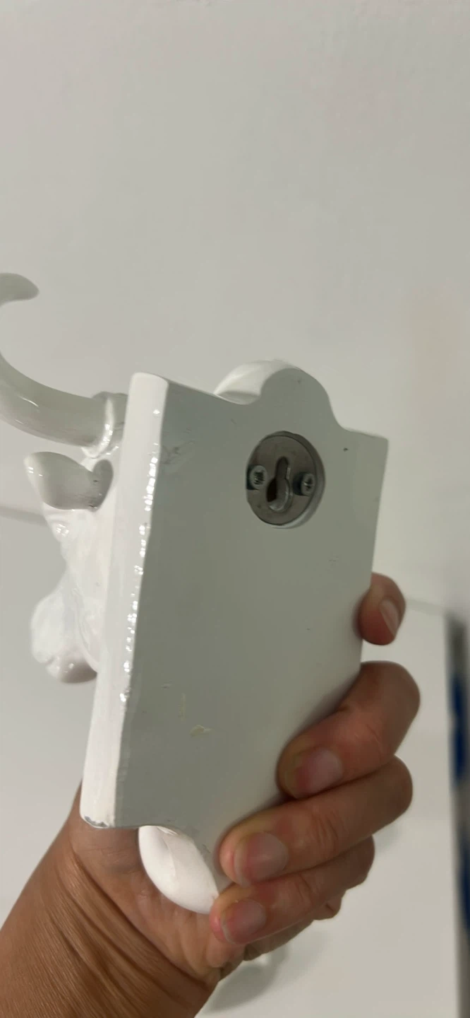 White Ceramic Animal Head Wall Hooks - Bull and Antelope - photo 4