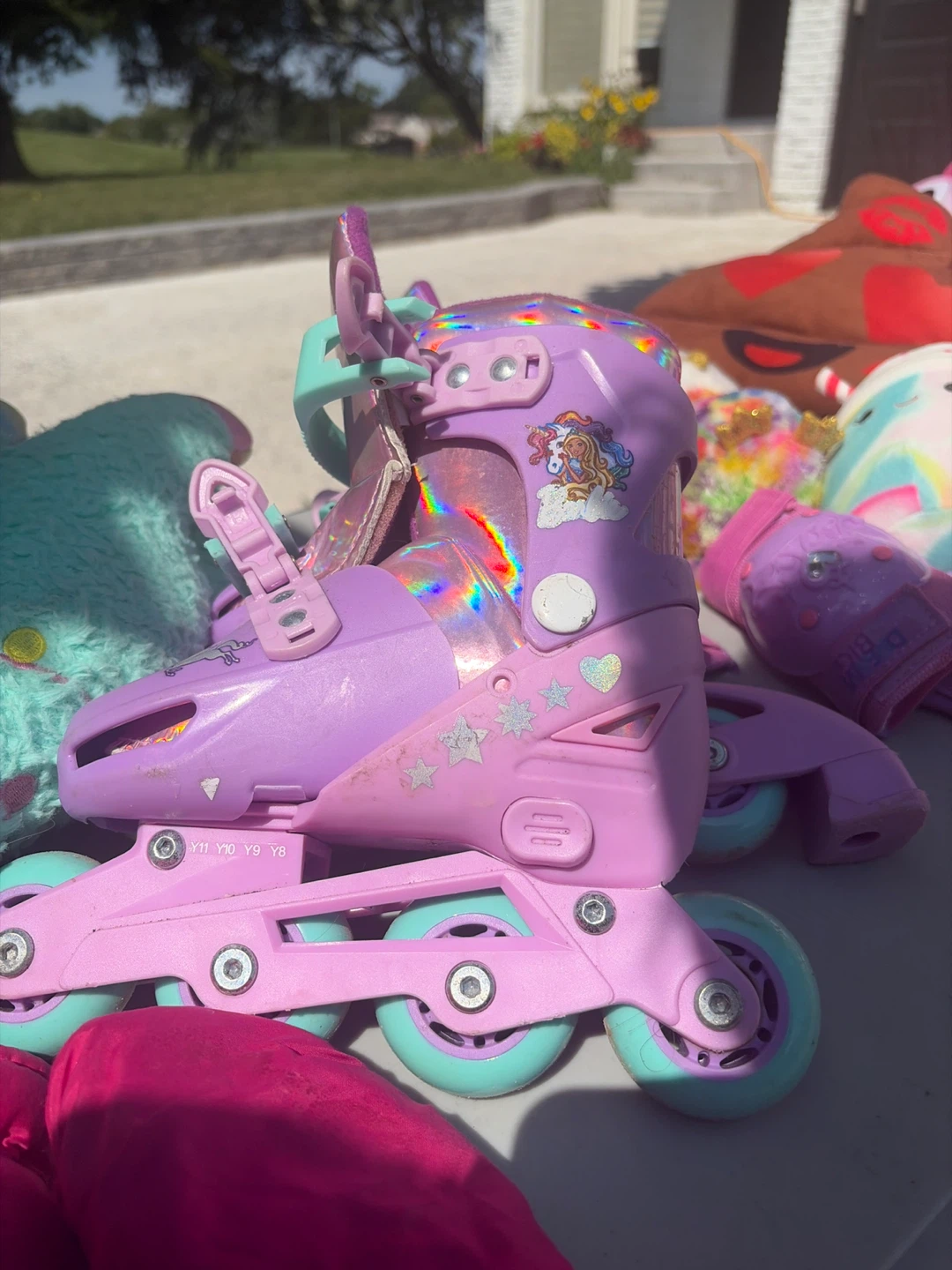 Purple Unicorn Roller Skates