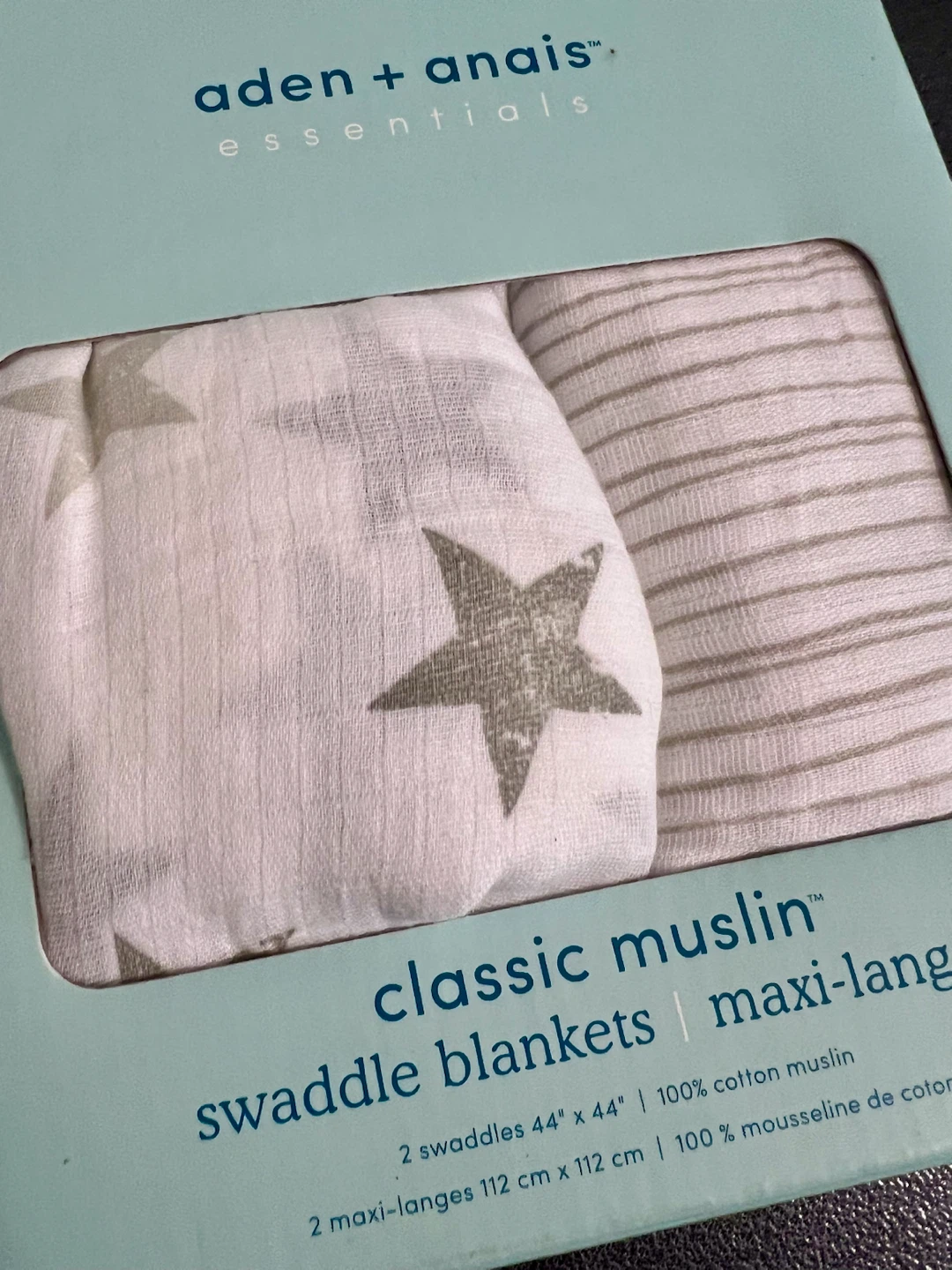 Aden + Anais Essentials 2-Pk Muslin Swaddle Blankets – Brand New - photo 4