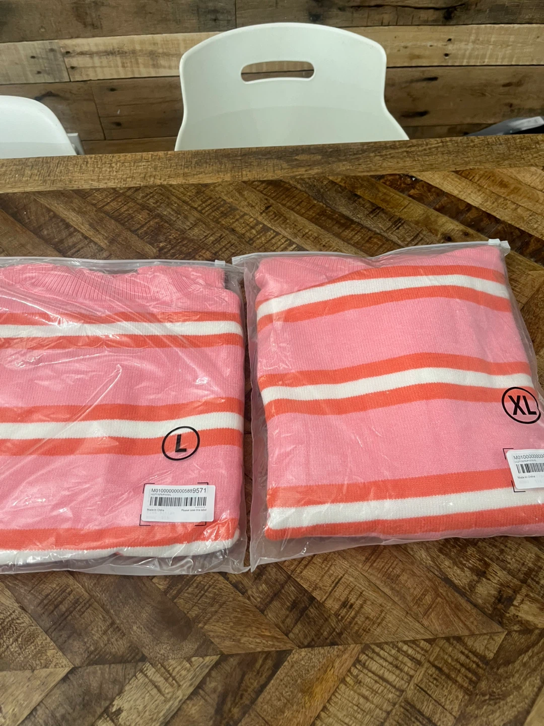 Pink and Orange Striped Cardigan - Size L - photo 3