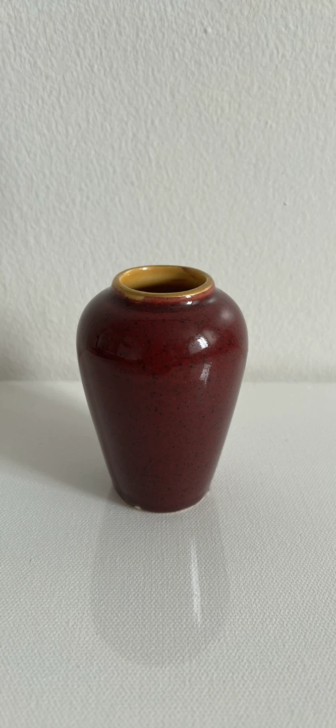 Small Dark Red Ceramic Vase