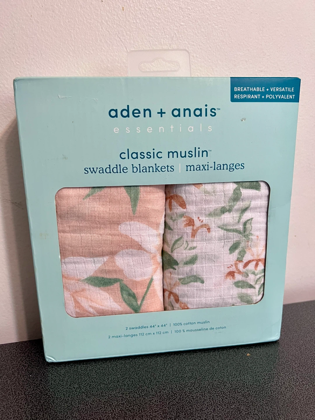 Aden + Anais Butterfly Garden 2-Pk Muslin Swaddles-new