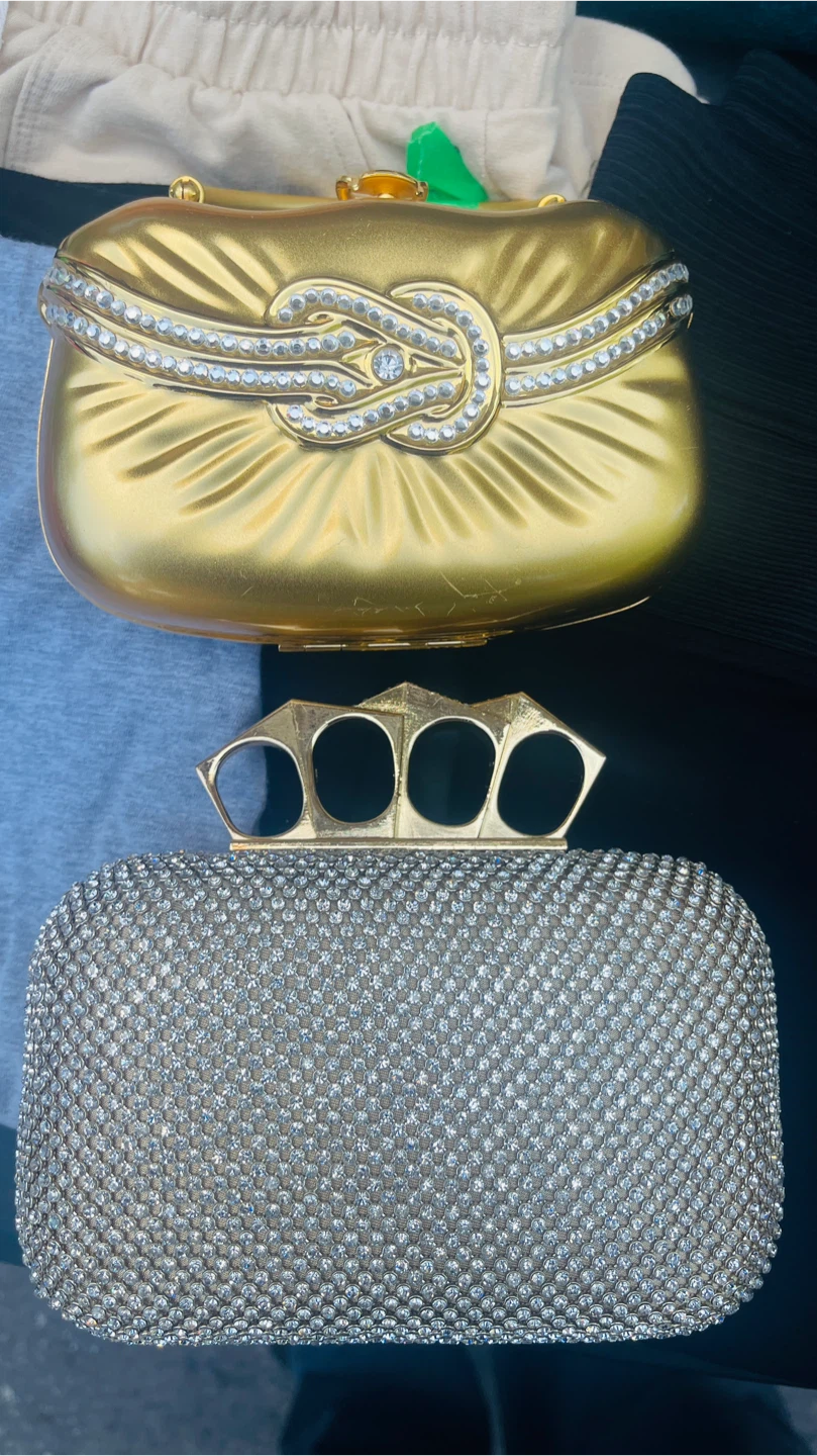 2 clutches with rhinestone