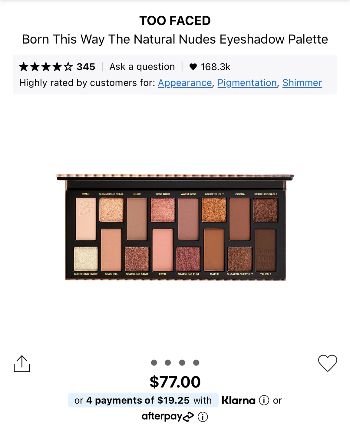 NEW TOO FACED BORN THIS WAY THE NATURAL NUDES EYESHADOW PALETTE - photo 2