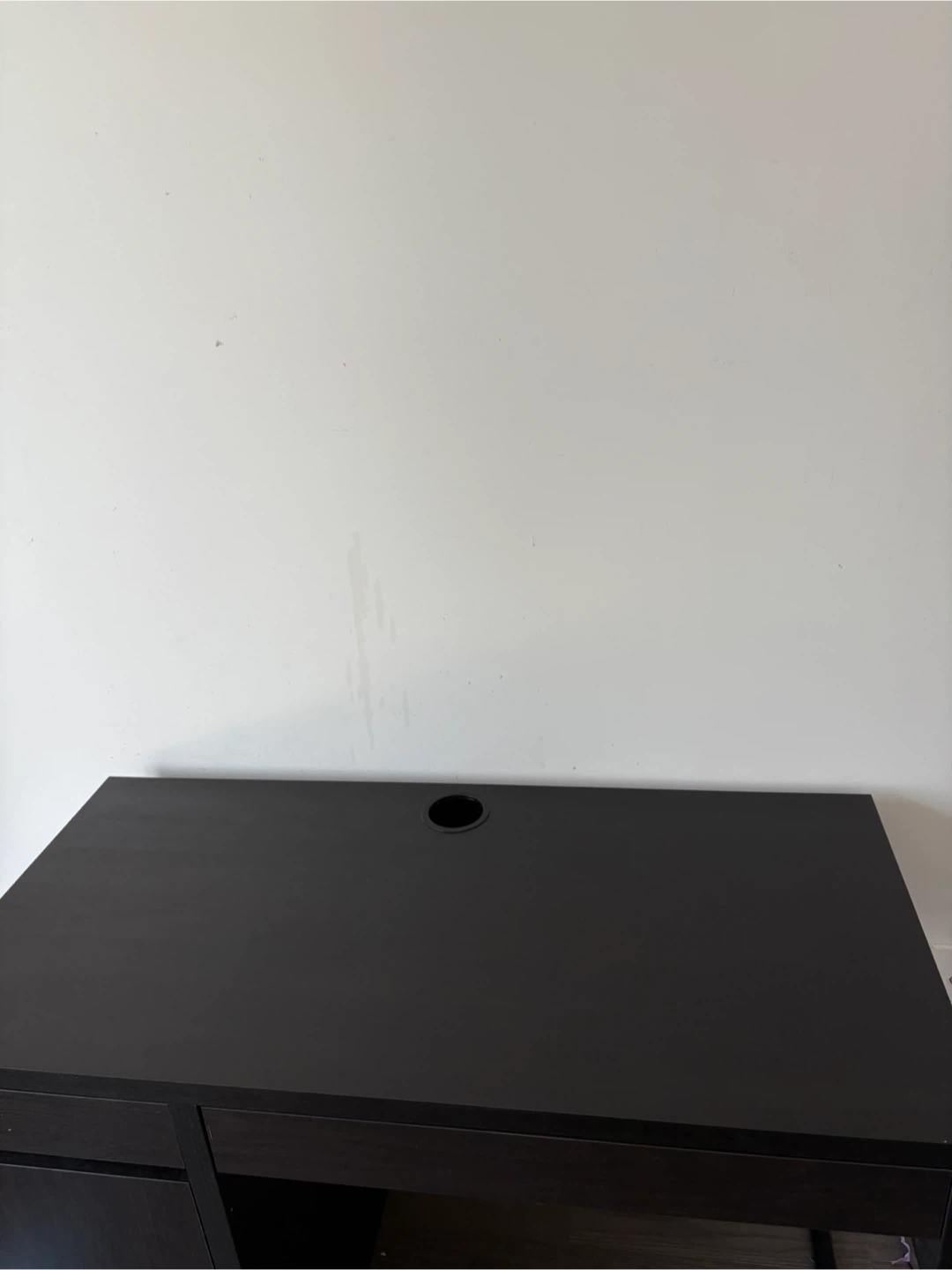 Dark Brown Desk with Cable Hole