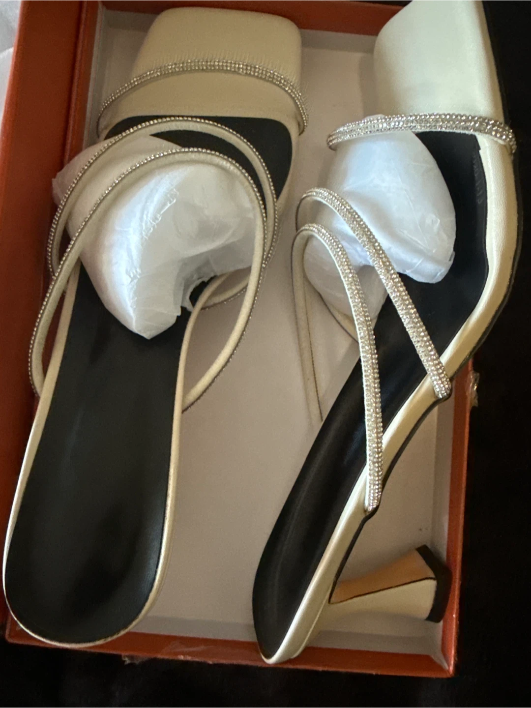 Women's Rhinestone Square Mule Toe Heels - photo 2