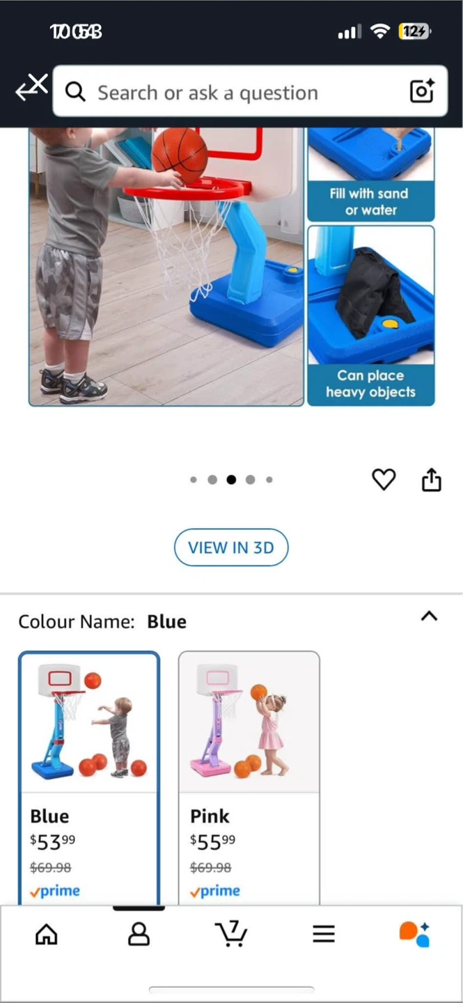 Blue Kids Basketball Hoop with Ball