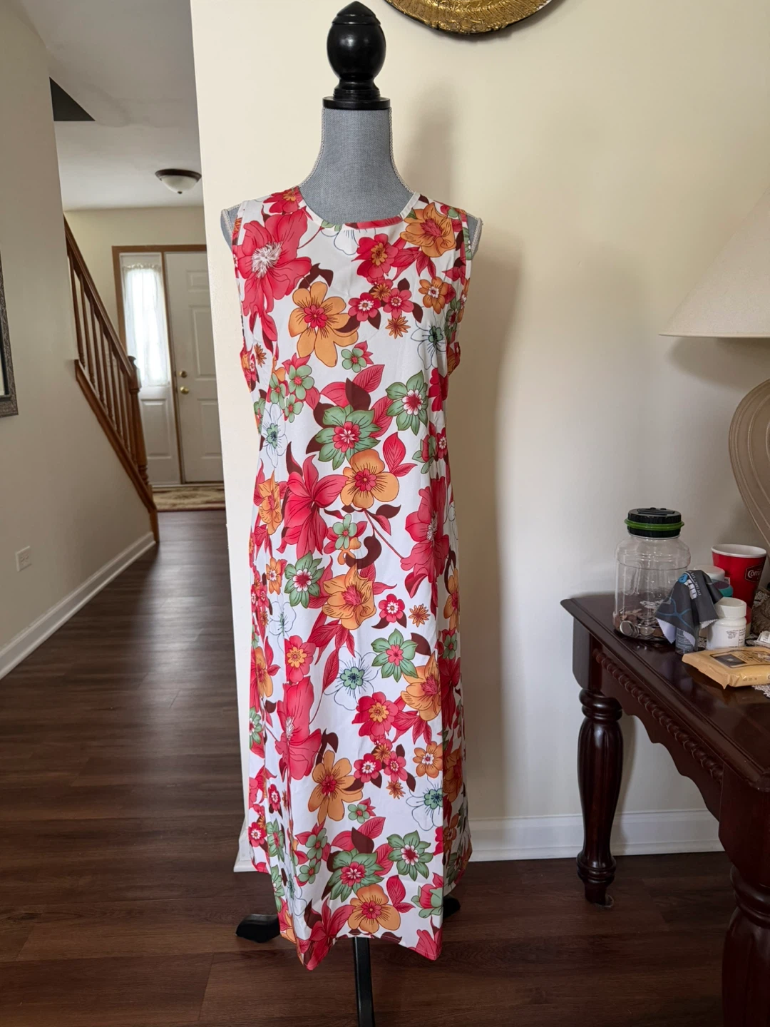 XXL Floral Sleeveless Maxi Dress
