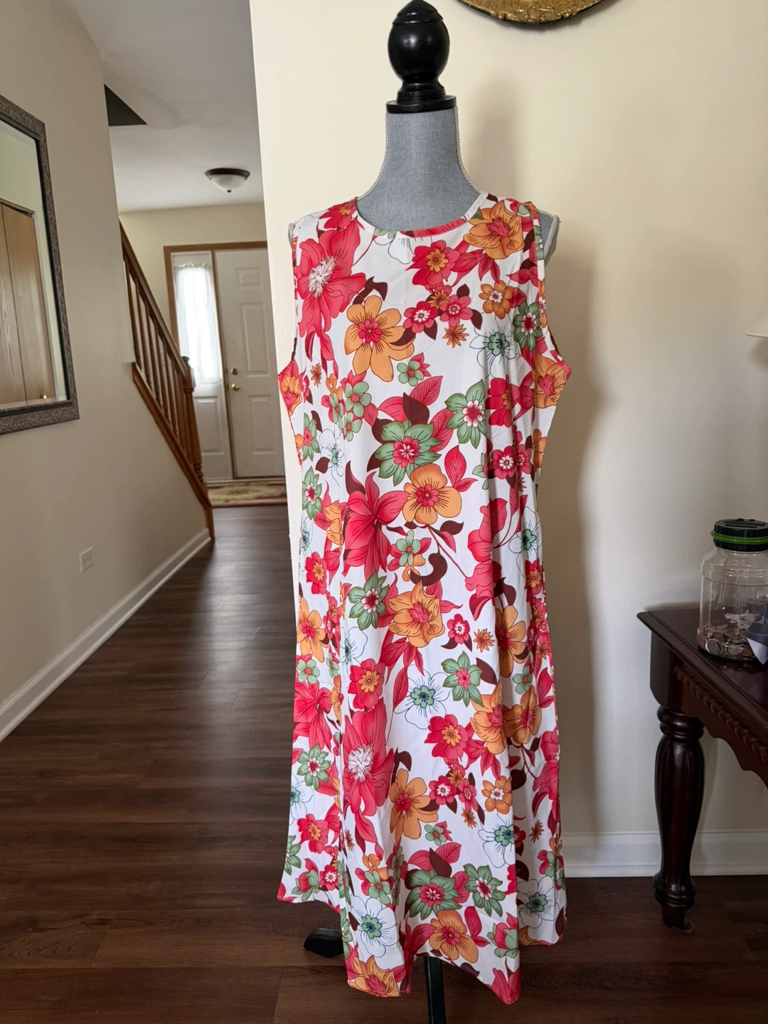 XXL Floral Sleeveless Maxi Dress - photo 2