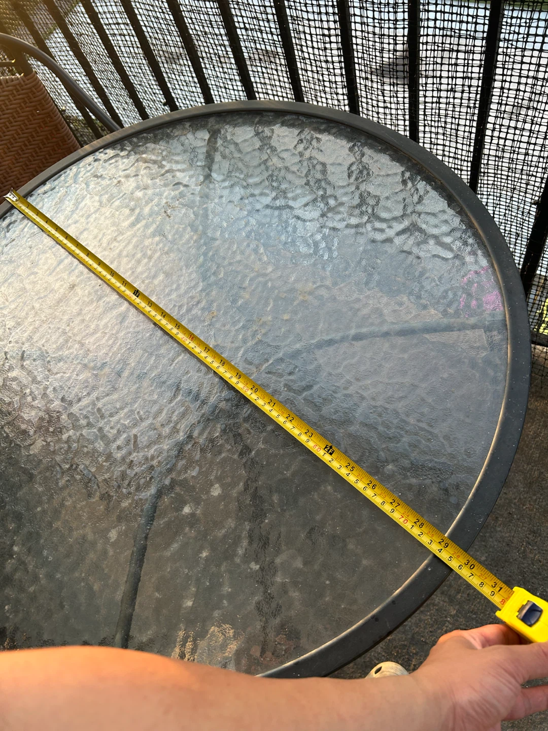 Glass Top Patio Table with Metal Frame - photo 3