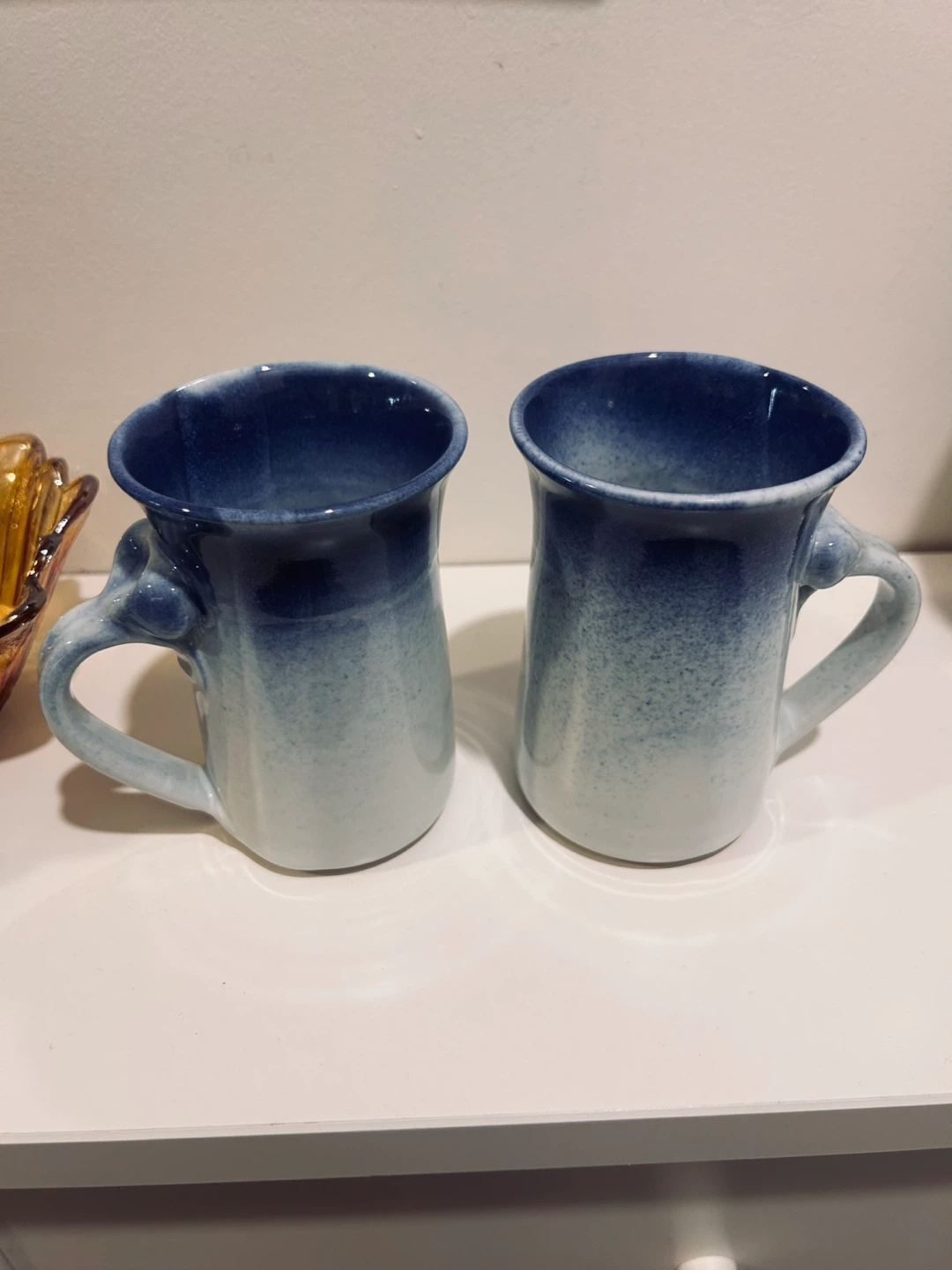 2 Blue Ceramic Mugs from Wales