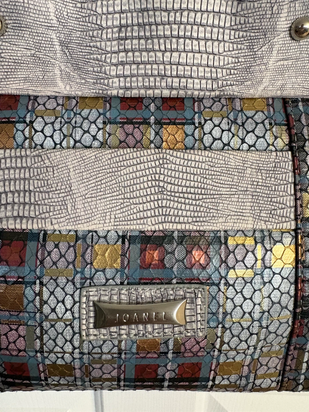 Joanel Patchwork Embossed Crossbody Satchel Bag - photo 5