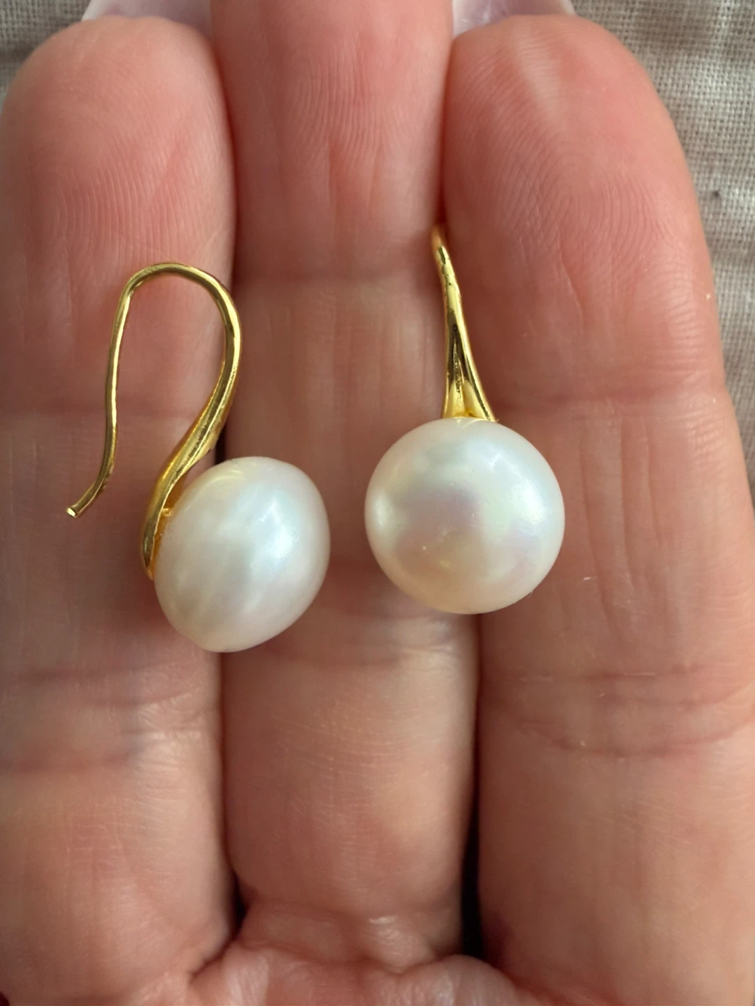 14k real pearl earrings