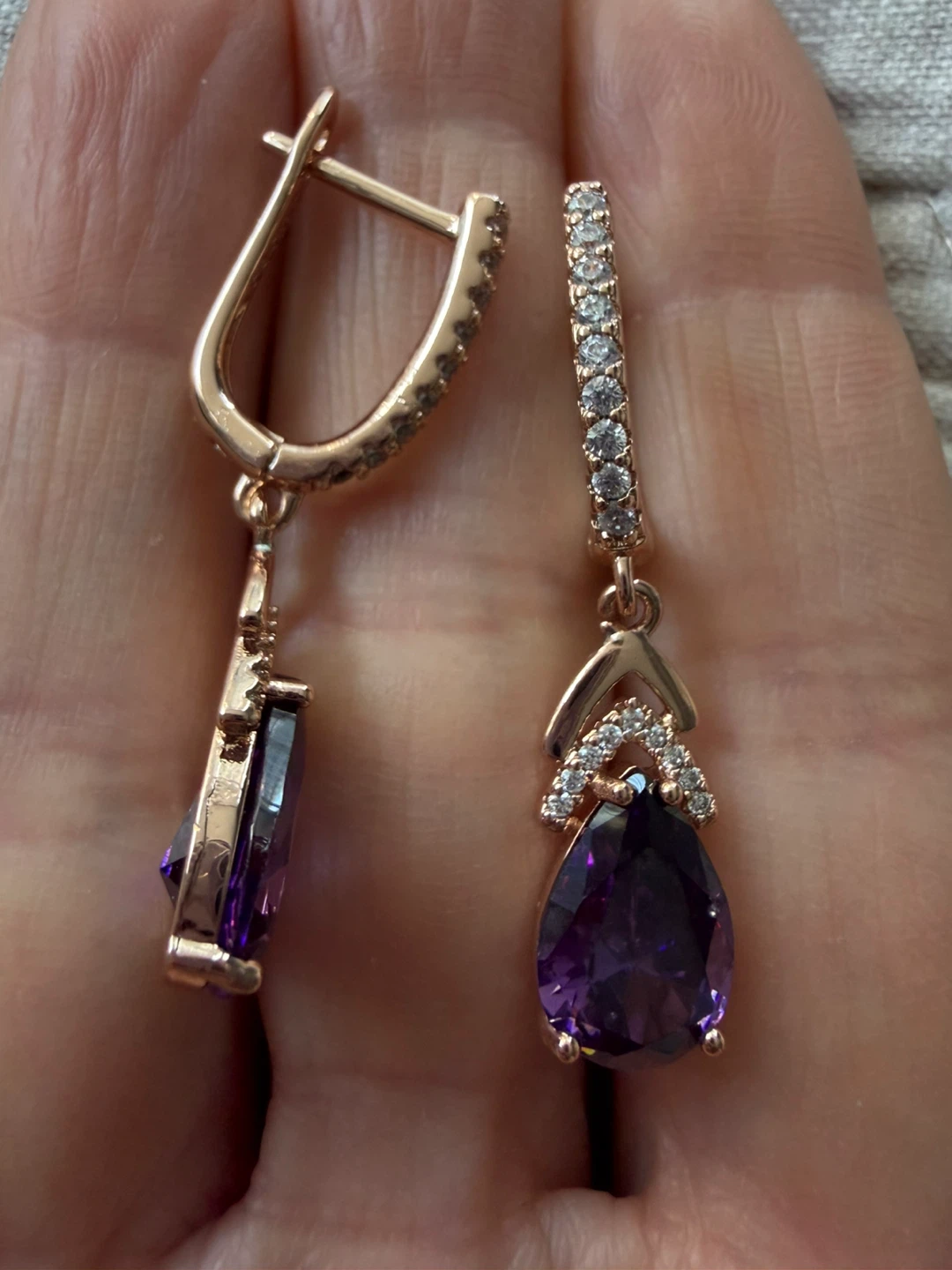 14k amethyst earrings