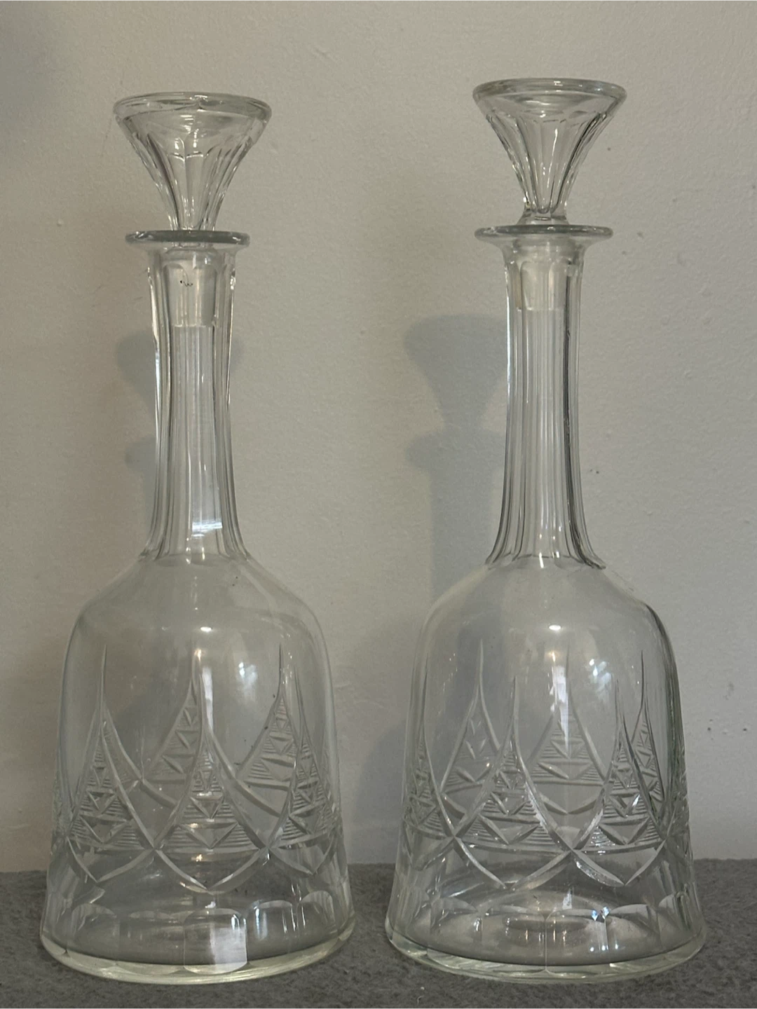 Rare Pristine Georgian Decanters Matching Marks