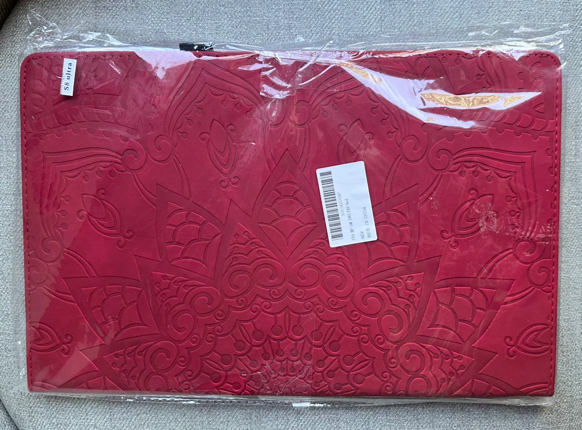 Red Mandala Tablet Case for Samsung Galaxy Tab S8 Ultra