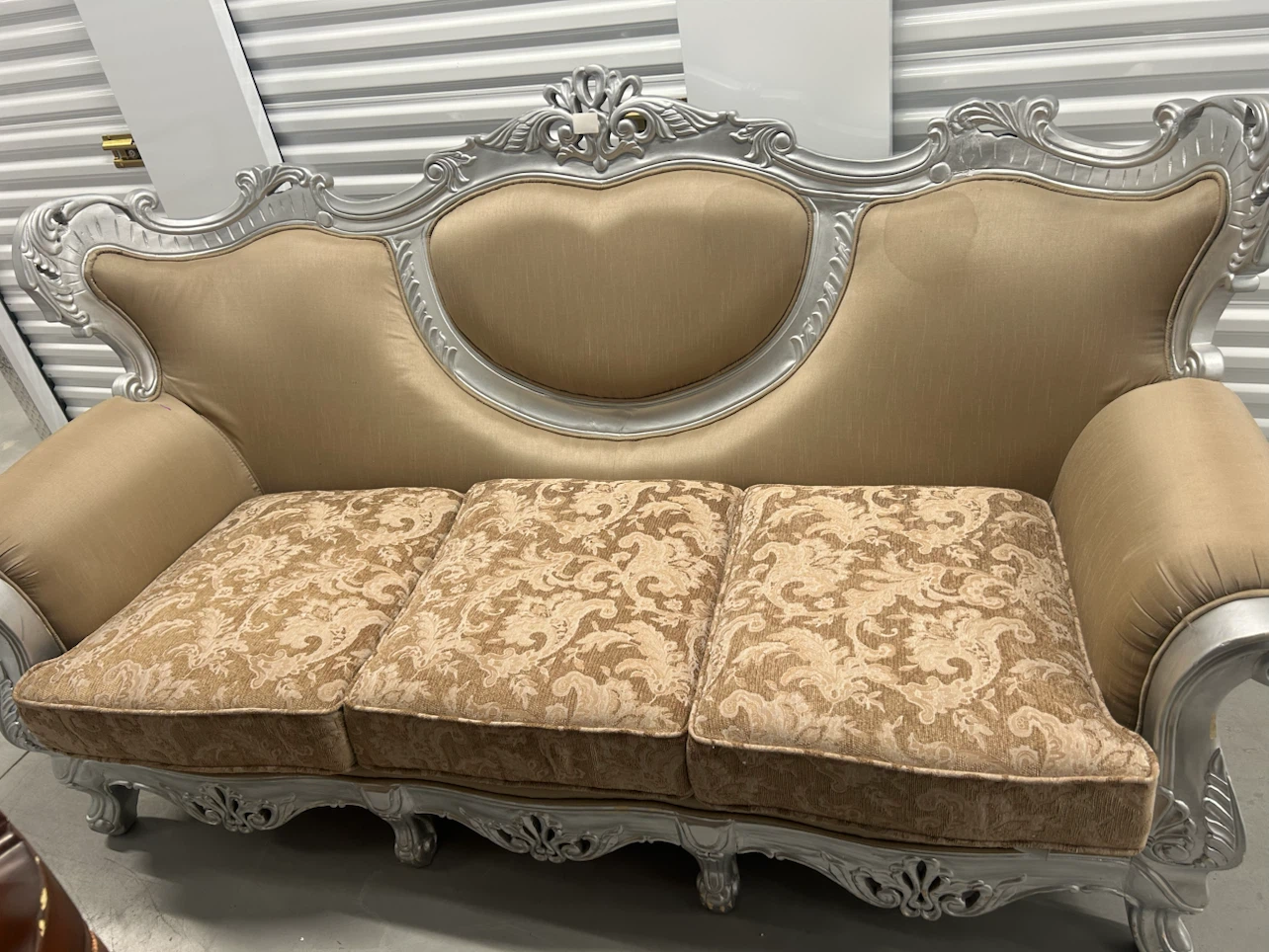 Ornate Silver and Gold Sofa