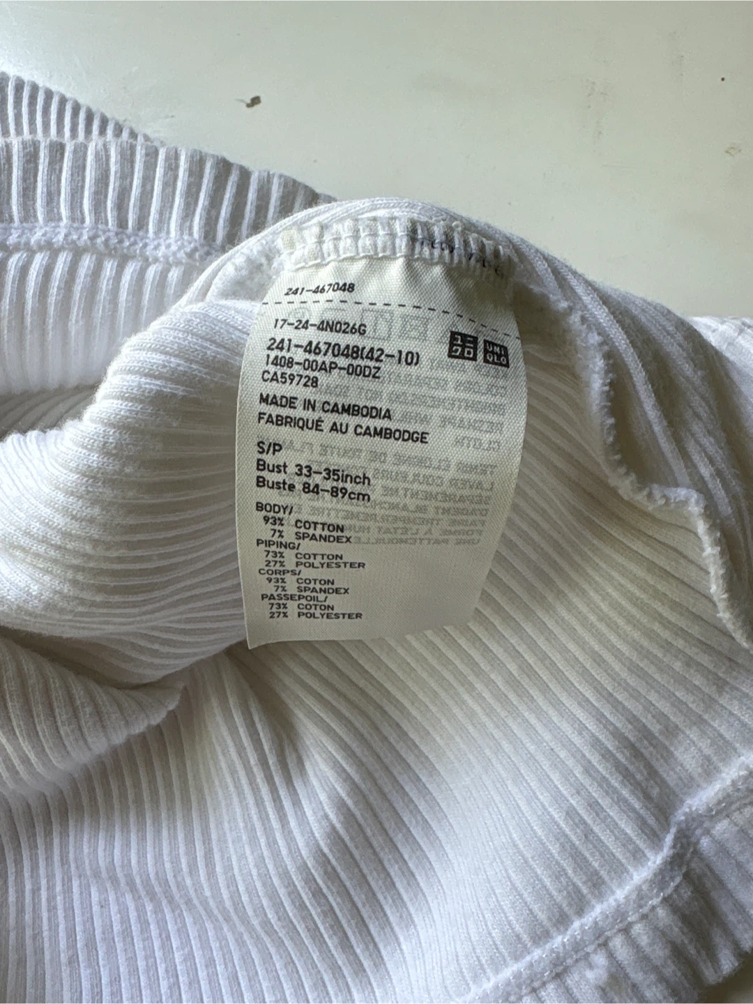 UNIQLO Ribbed Tank Top - White - photo 2