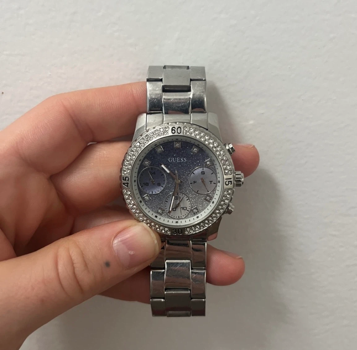 Guess Women's Chronograph Watch with Crystal Bezel