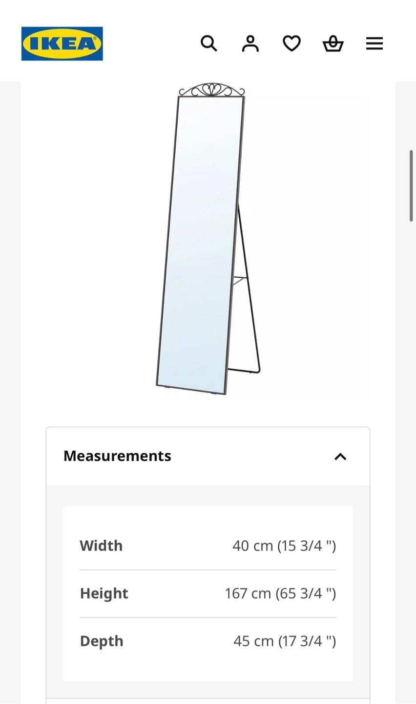 Ikea Karmsund Standing Mirror Black - photo 3