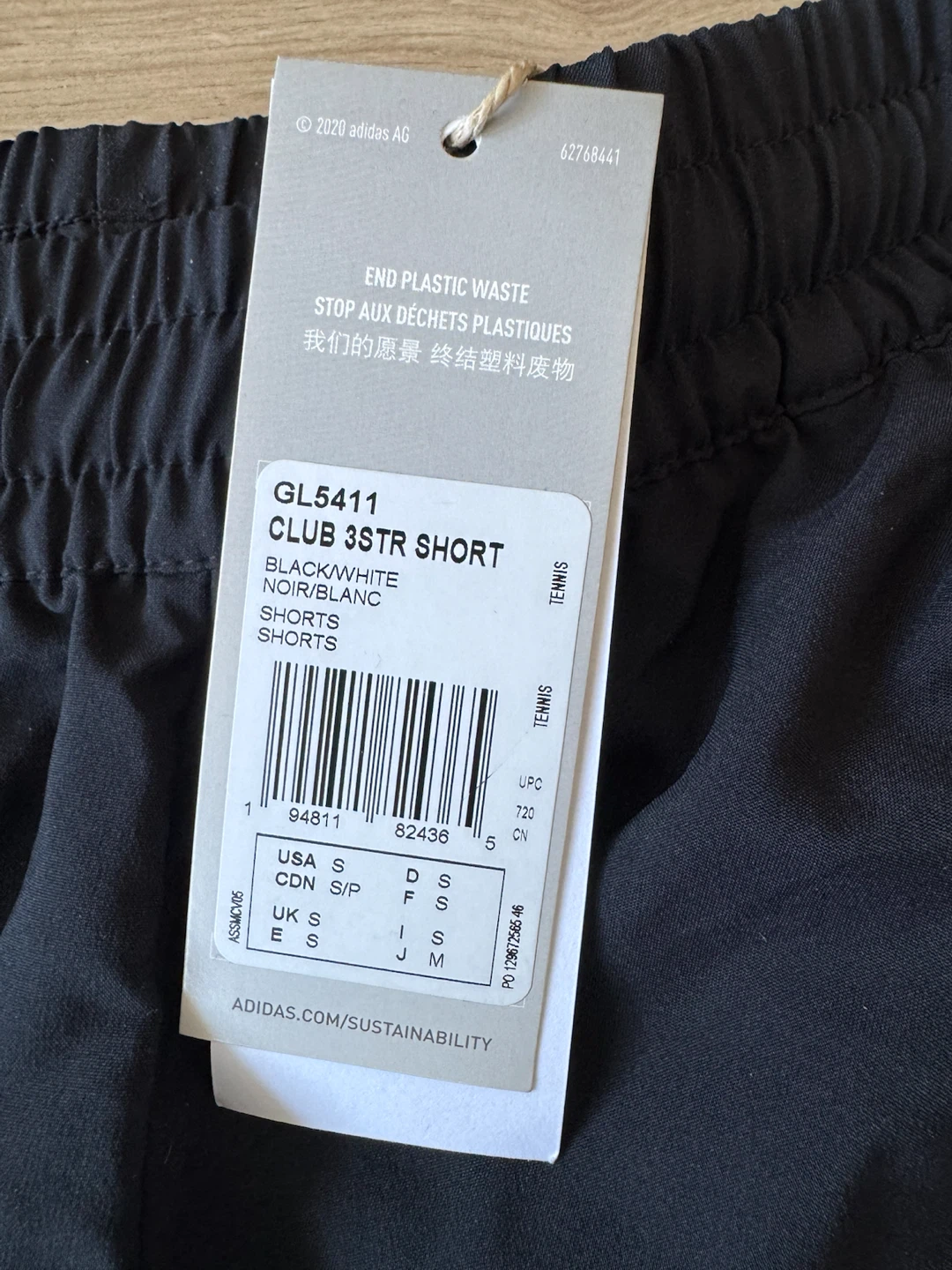 Adidas GL5411 Club 3STR Short - Black/White - photo 2