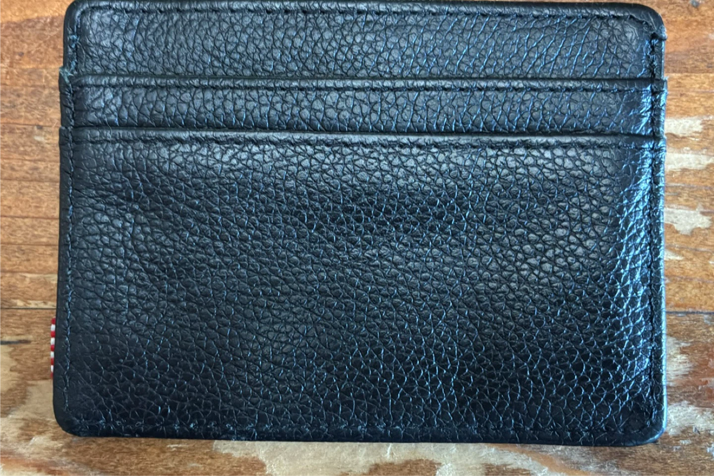 New Herschel Charlie Black Leather Card Holder Wallet - photo 2
