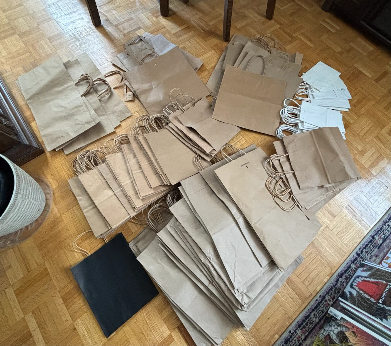 Assorted Kraft Paper Gift Bags with Handles