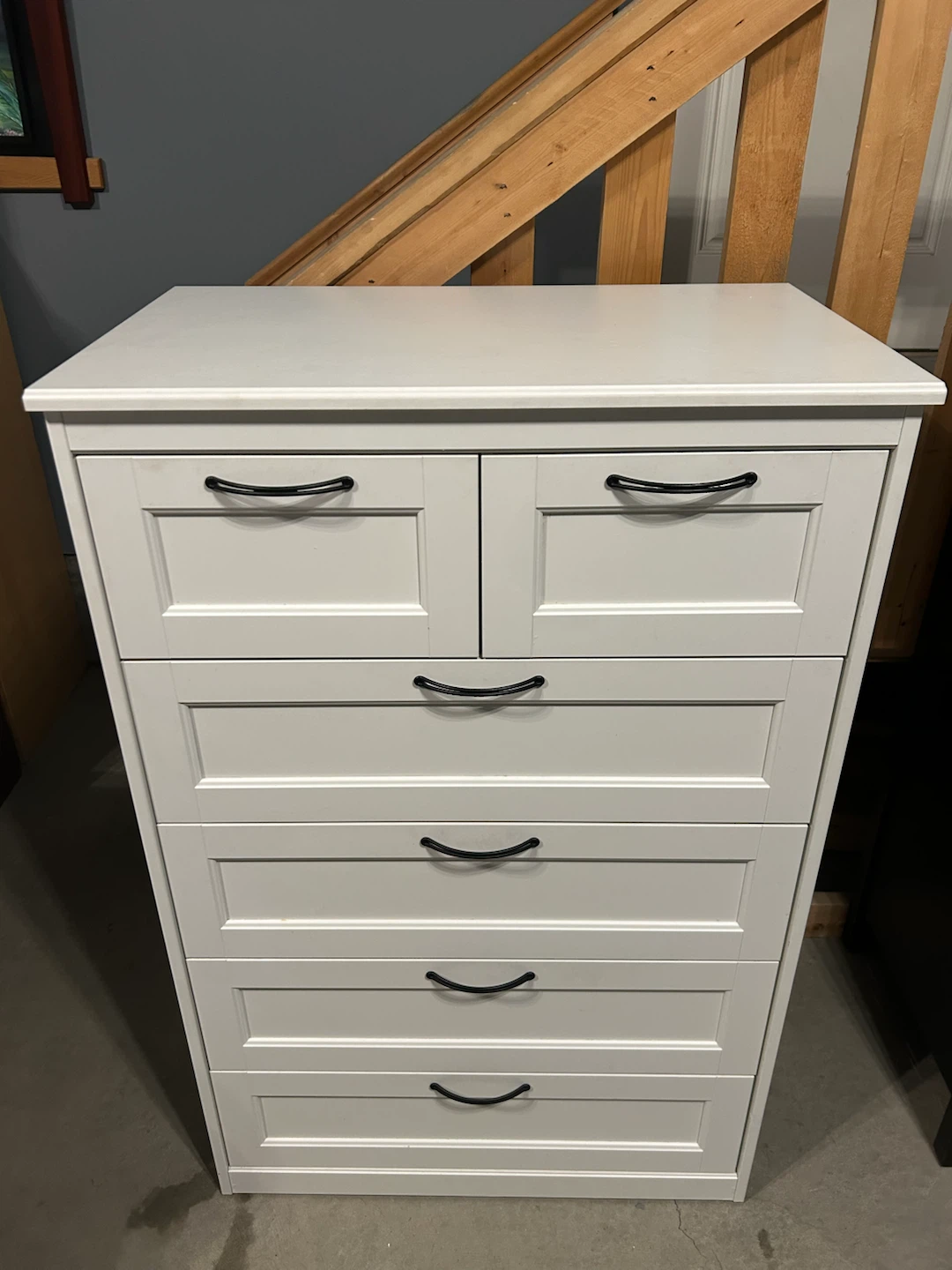 IKEA White dresser with black handle