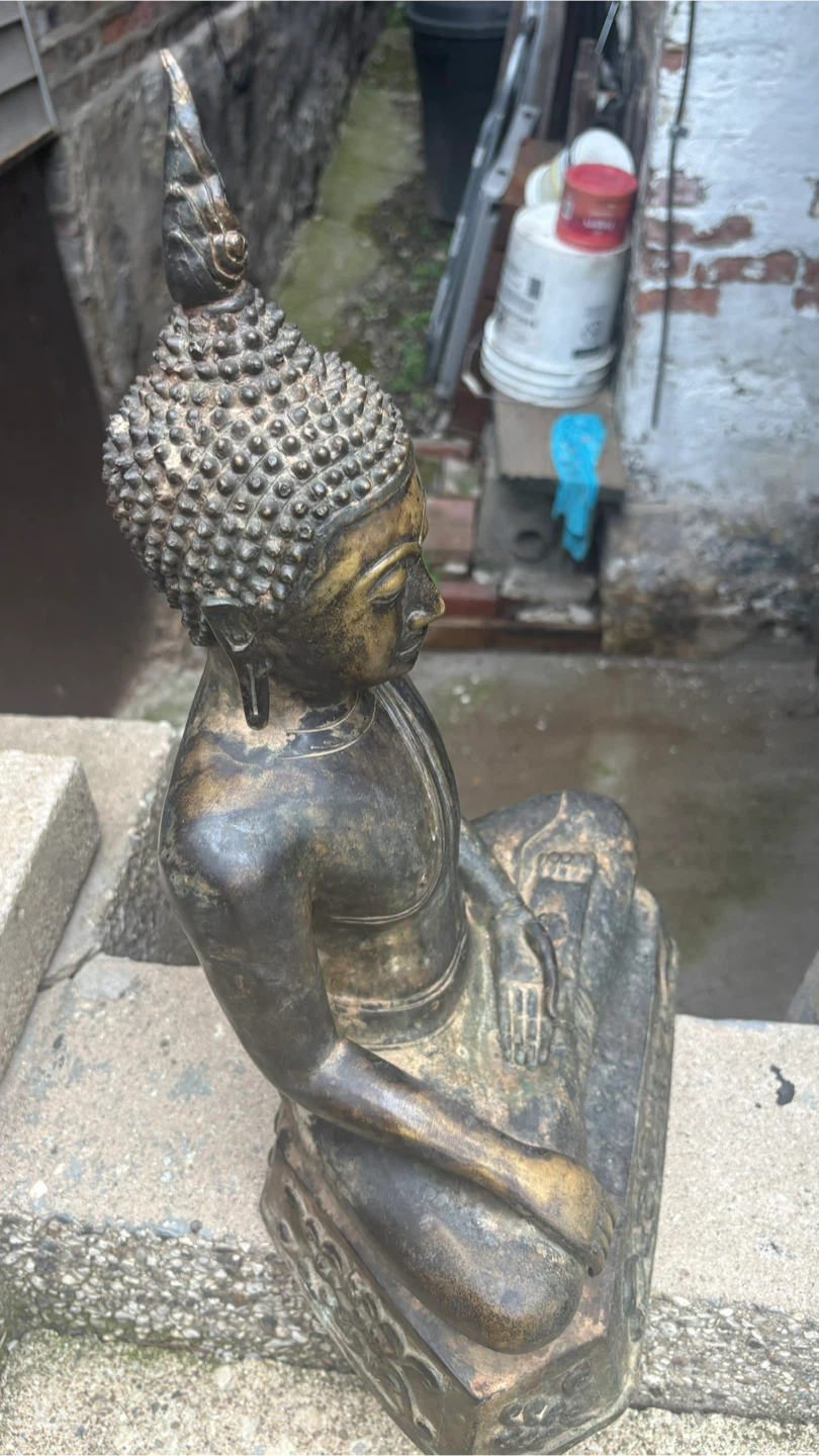 Antique/Vintage 20" Heavy Cast Bronze Thai Buddha Statue - photo 2
