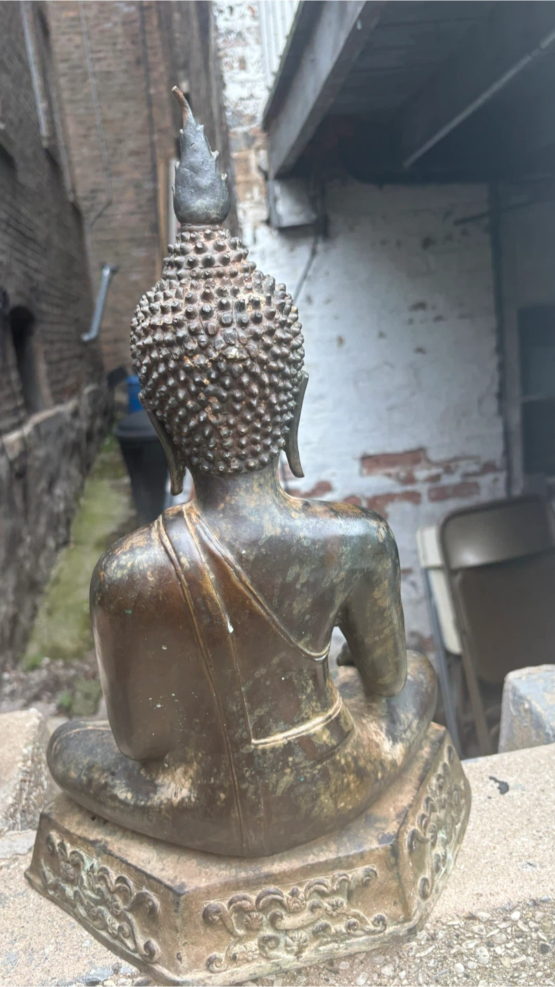 Antique/Vintage 20" Heavy Cast Bronze Thai Buddha Statue - photo 3