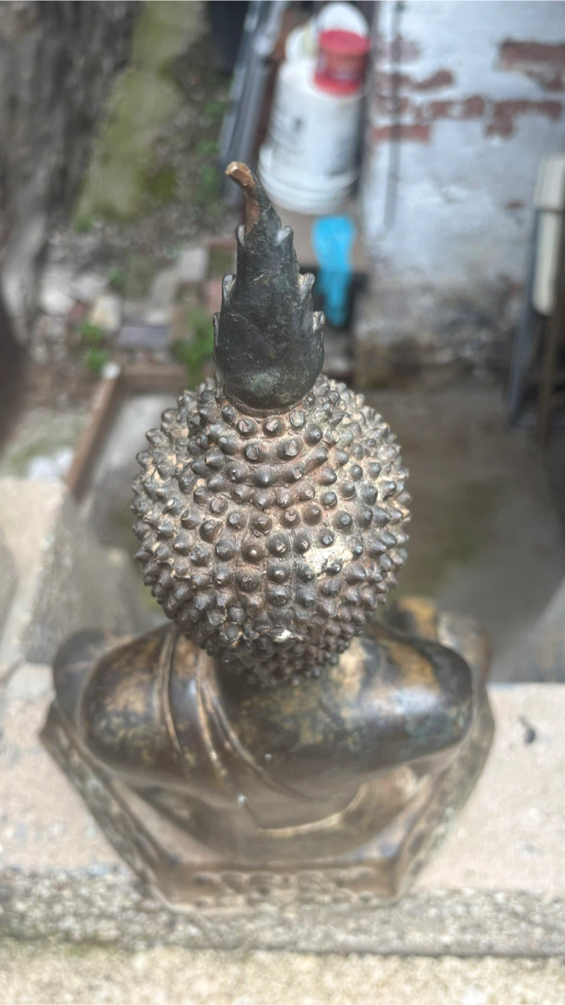 Antique/Vintage 20" Heavy Cast Bronze Thai Buddha Statue - photo 4